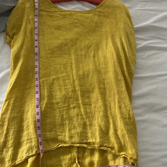 Italian Linen Tunic in Marigold Yellow Size M, EUC - Picture 9 of 9